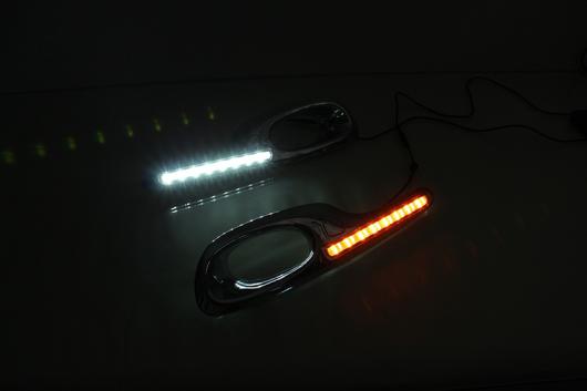 点滅1ペア LED デイタイムランニングライト ホンダ ジャズフィット2011 2012 2013 DRL フォグランプ イエローターニングシグナルライト White AL-BB-1348 AL_3