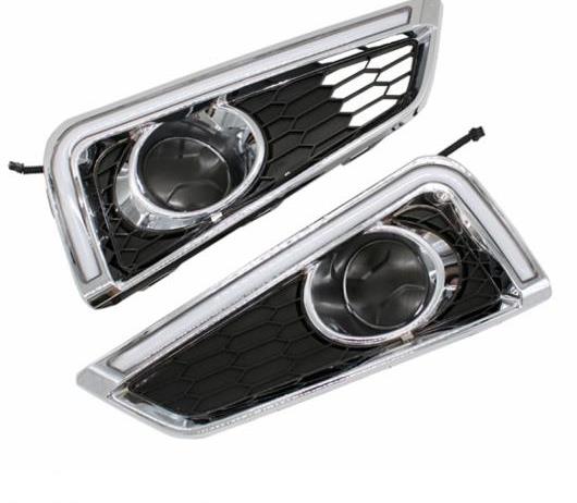 LED デイタイム ランニングライト 12V DRL ホンダ シティ 2015 2016 2017 イエローカラーターニング シグナル ランプ White with Yellow AL-BB-1367 AL