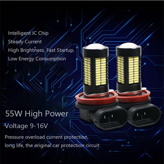 2個 55ワット H8 H11 LED バルブ HB4 HB3 9006 9005 フォグランプ 6000 18K 12V DRL デイタイム ランプ 選べる5バリエーション 選べる3種 White 6000K Storbe〜Purple Pink Storbe 55W H9 H11〜55W AL-BB-1415 AL_2