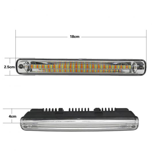 AL 1ペア LED DRL デイタイム ライト防水ランニング COB ホワイト + ライト イエロー ターニング シグナル 12 ボルト AL-BB-1462_2