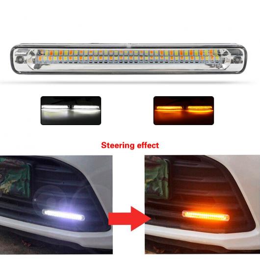 AL 1ペア LED DRL デイタイム ライト防水ランニング COB ホワイト + ライト イエロー ターニング シグナル 12 ボルト AL-BB-1462_3