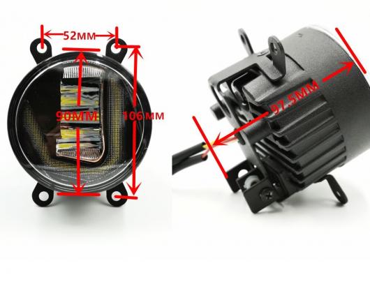 オート ホンダ シビック 2016 2017 2018 LED DRL デイタイム ランニングライト プロジェクターフォグランプ イエロー カラー シグナル 2 Functions AL-BB-1489 AL