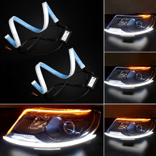 アンバーシーケンシャル LED ライトフレキシブルチューブターン シグナル ストリップランプ DRL チューニング ヒュンダイ 4 Pieces AL-BB-1508 AL