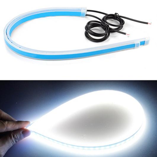 AL 2個ホワイト フレキシブル DRL LED デイタイムランニングライト ナイトライダーストリップライト ヘッドライトアセンブリ 12V ホワイト 60cm AL-BB-1518