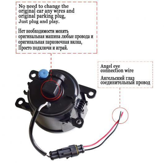 ホンダ インサイト 2010-2014 LED バルブ 4000LM フロントフォグライト + エンジェルアイ デイタイム ランニングランプライト DRL 12V 2個 White Angel Eye AL-BB-1581 AL_4