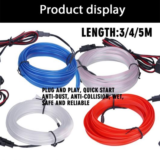 4m 5m LED ストリップ 装飾 12V フレキシブル ネオン EL ワイヤーロープ屋内インテリア ライトストリップ オート 日中走行用ライト 選べる4バリエーション crystal blue〜blue 4M (157.48 INCH ) AL-BB-1623 AL