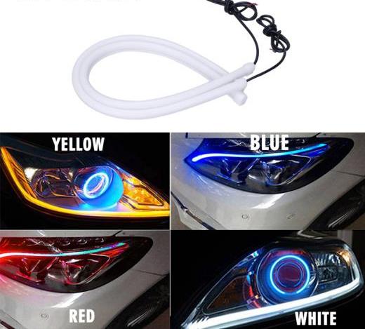 DRL カー デイタイム ランニングライト スリム 方向指示灯 シーケンシャル フレキシブル エンジェルアイ LED ストリップ 12V 選べる4カラー ホワイト〜イエロー 30CM (11.81 INCH ) AL-BB-1632 ALの通販は 5,988円