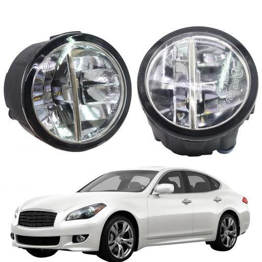 2個 LED フォグ ライト 4000LM 6000K ホワイト DRL デイタイム ランニング ランプ 12V インフィニティM M25 M37 M56 2011-2013 AL-BB-1686 AL