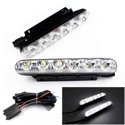 多機能2個 6 LED DRL デイタイム ランニング ライト ブレーキステアリングリレーハーネス On/Off スタイル デイライト White 2X6LEDs AL-BB-1704 AL