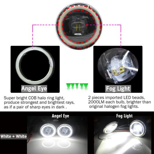 インフィニティ EX EX25 EX35 EX37 4000LM LED バルブ H11 フォグ ランプ キット DRL 12V 2008 2009 2010 2011 2012 2013 Red Angel Eye AL-BB-1707 AL_3