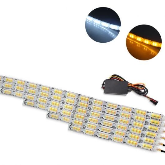 デイタイムランニング ライト フレキシブル DRL ホワイト アンバースイッチバック LED ストリップヘッド シーケンシャルフローターン シグナル 防水 Double Flash Mode 10 LED AL-BB-1723 AL