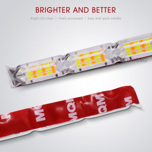 デイタイムランニング ライト フレキシブル DRL ホワイト アンバースイッチバック LED ストリップヘッド シーケンシャルフローターン シグナル 防水 Double Flash Mode 10 LED AL-BB-1723 AL