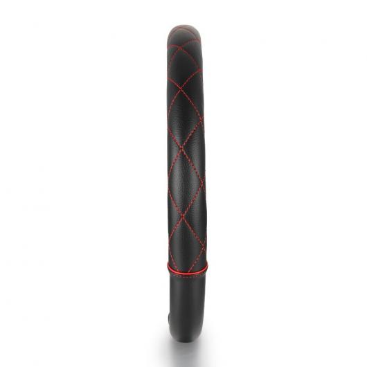 ユニバーサル ステアリングホイール カバー ソフト レザー 14 -15 レッド クロスステッチ AL-BB-6530 AL