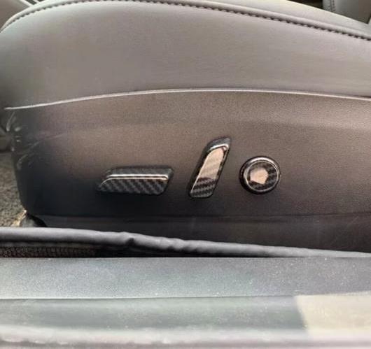 AL テスラ モデル 3 2018 2019 カーボン ファイバー シート調整ボタンスイッチデコレーションステッカー トリム インテリア 6個 選べる2バリエーション ABS Matte・Carbon Fiber AL-BB-6696