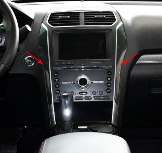 フォード エクスプローラー2016 2017 ABS 特殊塗料 インテリア フロント コンソールエアベント カバー パネル トリム 2ピース 選べる3バリエーション Carbon Fiber〜Black Wood AL-BB-6990 ALの通販は