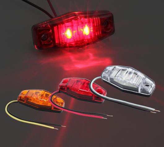 AL 10個 2LED フロントサイドマーカーホワイト/イエロー/レッドライト トラック バン トレーラー ローリーランプ 12V 24V サイドマーカーライト 選べる3カラー ホワイト〜イエロー AL-BB-7232の通販は