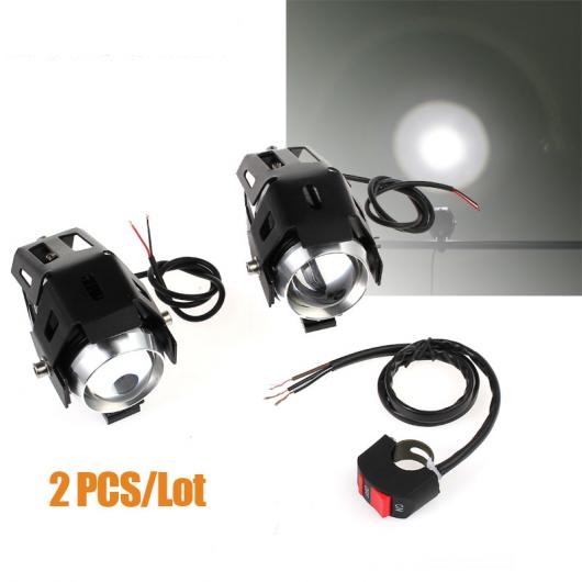 2個 15W U5 オートバイ バイクヘッドライト LED スポットライト バルブ スイッチ 12-80 12V 車 AL-BB-7337 ALの通販は