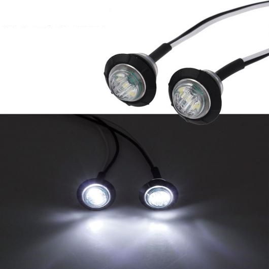 2個 LED ミニ ホワイト ラウンドサイド 3 マーカー トレーラー 弾丸ライト防水ホワイトライト トラック サイドマーカーライト AL-BB-7367 AL