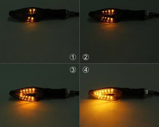 4X オートバイ ターンシグナルモトクロス 流れるLED ウインカー フレキシブル テールライトバイクインジケータランプスクーター AL-BB-7431 AL