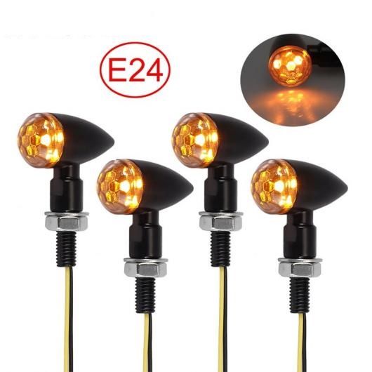 4個 DC 12V 防水 オートバイ 弾丸アンバーインジケータランプ M8 バイク AL-BB-7457 AL