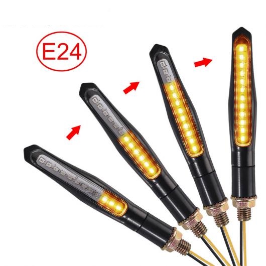 4個 ユニバーサル フロー 防水 オートバイ バイク 12LED ターン シグナル インジケータアンバーライト M10 AL-BB-7479 AL