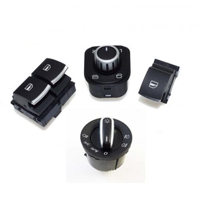 セット 4ピース電源サイドミラースイッチヘッドライトウィンドウ VW ゴルフ GTI R32パサートB6ウサギ5ND941431B 5ND959855 AL-BB-8400 AL