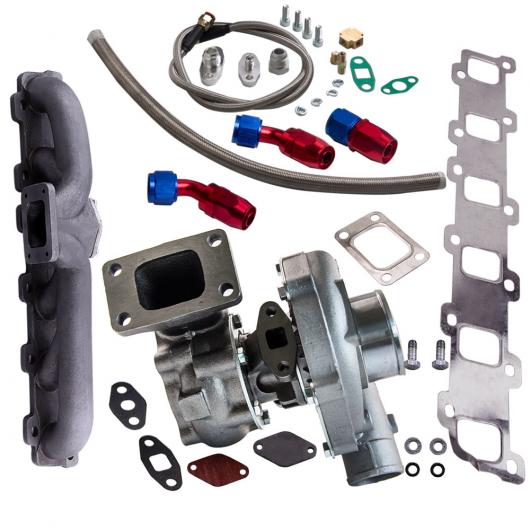 T3 T4 T04E ターボ 63 A/R 50 A/R オイル T3 フランジ 汎用 ターボチャージャー オイルライン 日産 パトロールサファリ Y60 Y61 TD42 AL-CC-5731 AL