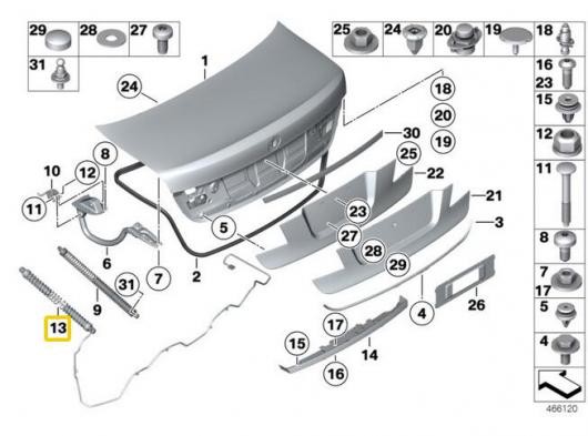 1セット リア 左＆右 トランク リッド スプリング BMW F01 F02 730i 740i 750i 740Li 750Li 51247185713 AL-CC-5972 AL