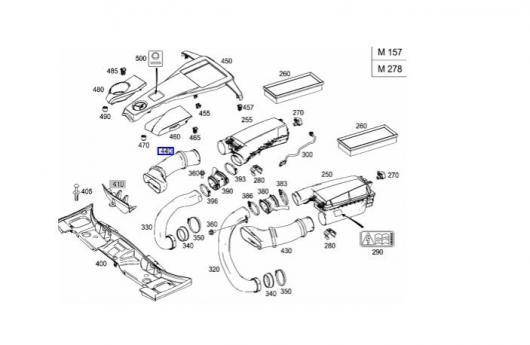 1ピース 右 サイド インテーク ダクトホースメルセデス W218 CLS550 E550 2780902082 AL-CC-6167 AL