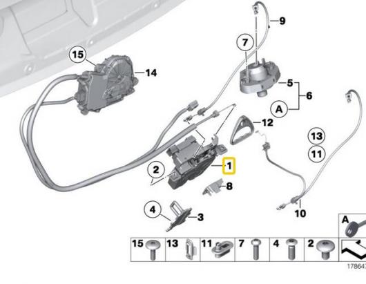 トランク リッド ロックラッチアクチュエータモータ BMW F07GT F10 F11
