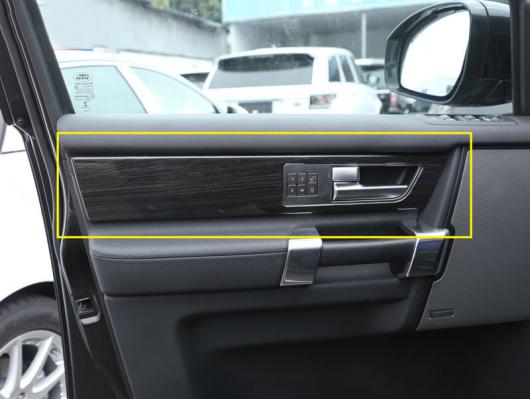 ランドローバー ディスカバリー4 LR4内装ドアハンドルパネル カバー トリム ABS ブラック木目 4ピースセット 選べる2バリエーション dark wood grain・matte AL-CC-8080 AL