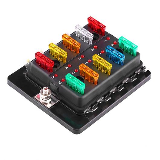 10ウェイ 回線ブレードヒューズボックス LED 警告 ボート マリンアクセサリー AL-DD-1010 ALの通販は