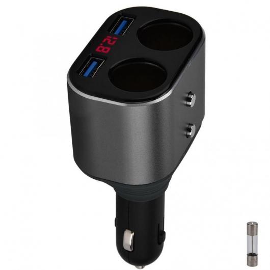クイック USB 充電器タバコ 2 ポート シガーライターアダプター L01 グレー電圧セクション アルミ合金 AL-DD-1261 AL 5,490円