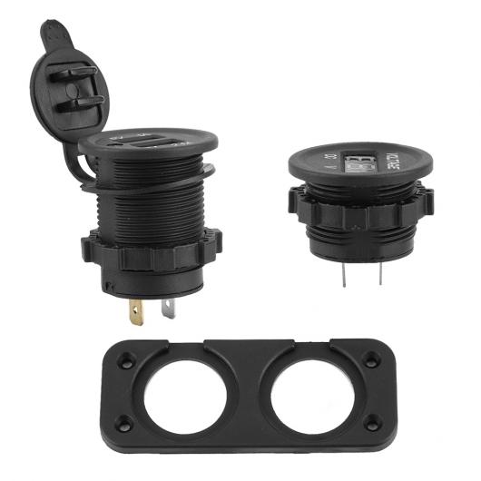 12V 24V オートバイ USB 充電器パネルソケットデジタルディスプレイ電圧 メーター メーターソケット アクセサリー AL-DD-1286 AL_2