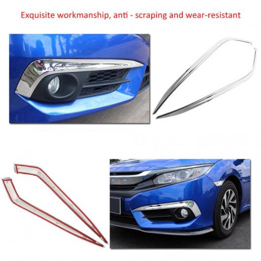 2個 クロームフロントフォグライトランプ バンパー アイブロー ホンダシビック 2016 2017 2018 車- スタイリングアクセサリー AL-DD-1840 AL