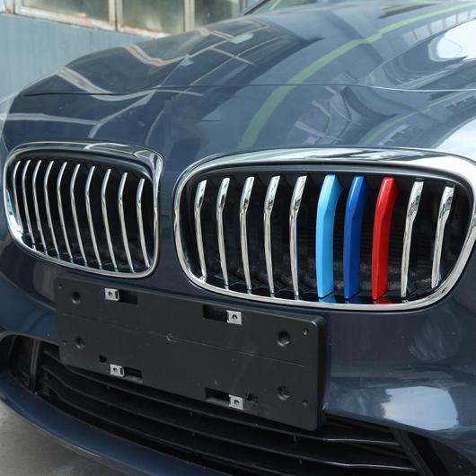 AL 20 本 シルバー ABS クロームポリッシュフロントメッシュ トリム ストリップ BMW 2 シリーズ 218I スポーツ モデル F45 F46 2015-2017 style3 AL-DD-4239_2