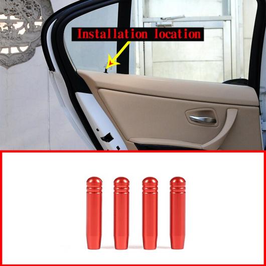 AL 4個 アルミ合金 レッド シルバークローム ドアロック ピン BMW E90 E60 3 5 シリーズ 2005-2013 選べる2カラー レッド・シルバー AL-DD-4726
