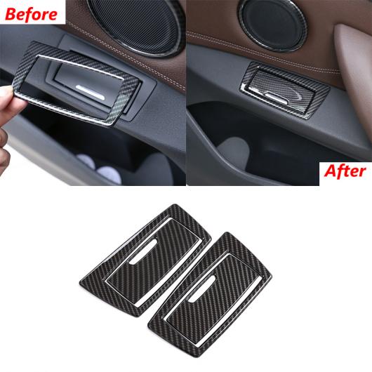 4個 カーボンファイバー ABS クロームリアドア灰皿 装飾 フレーム BMW X1 F48 2016-2019 AL-DD-4750 AL