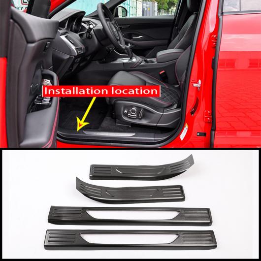 4個 ステンレス スチール バック ドア シル 保護プレートパネル カバー トリム ジャガー E-PACE E ペース 2018-2019 選べる2バリエーション Type 4・Type 8 AL-DD-4782 AL