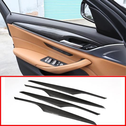 4個 カーボンファイバー 内部ドア 装飾 パネル カバー トリム BMW 5 シリーズ G30 G38 2017 2018 AL-DD-4828 AL