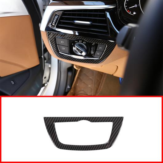 カーボンファイバー ABS プラスチック ヘッドライトスイッチ 装飾 フレーム BMW 5 シリーズ 528LI 530LI 2018-2019 AL-DD-4999 ALの通販は