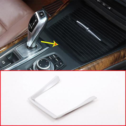 AL マットシルバー ABS クロームセンターコンソールフレーム 装飾 カップ ホルダー BMW X5 E70 2008-2013 AL-DD-5192