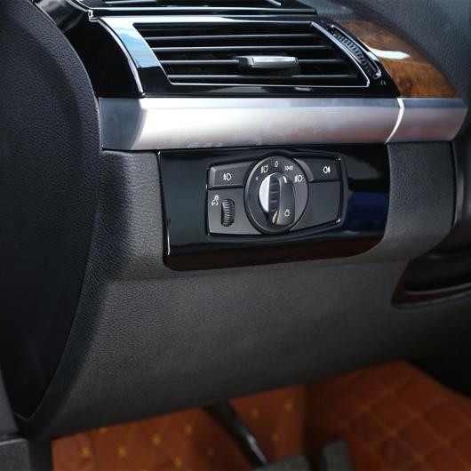 AL 光沢 ブラック ABS クロームヘッドライトスイッチ 装飾 フレーム BMW X5 E70 X6 E71 2008-2013 AL-DD-5294_1