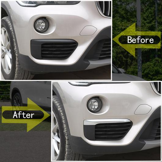 2個 ABS BMW X1 F48 2016 2017 2018 2019 フロントランプ カバー トリム モールディング Matt AL-DD-5431 AL_3