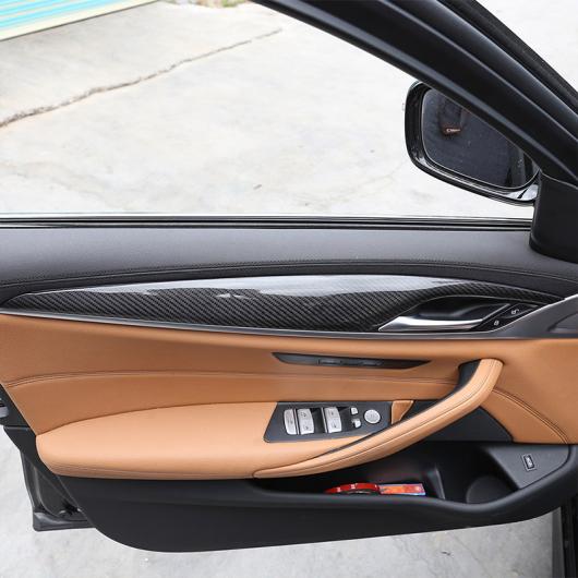 4ピース カーボンファイバー BMW 5 シリーズ G30 G38 2017 2018 内部ドア 装飾 パネル カバー トリム Carbon Fiber AL-DD-5901 AL_4