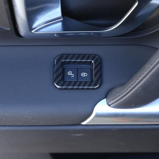 4ピース ランドローバーディスカバリースポーツ2015-2017 カーボン調 ABS 安全ロックスイッチボタンフレームトリム パーツ Carbor Fiber AL-DD-5924 AL_4
