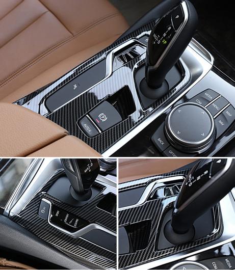 カーボン調 BMW 5シリーズG30 2017 2018 ABS プラスチックセンターコンソールギアシフトパネル カバー トリム 1ピース Carbon fiber AL-DD-6261 AL_3