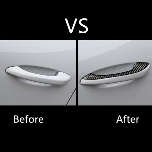 外装ドアハンドルパネル 装飾 ステッカートリム ポルシェ マカン 2015-18 Carbon Fiber Black AL-DD-6952 AL