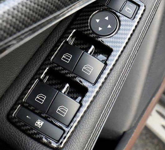 AL ドアアームレスト リフトボタンフレーム ステッカー メルセデスベンツ C E クラス W204 X166 W166 X156 C117 GLE 選べる2カラー ブラック・レッド AL-DD-7380