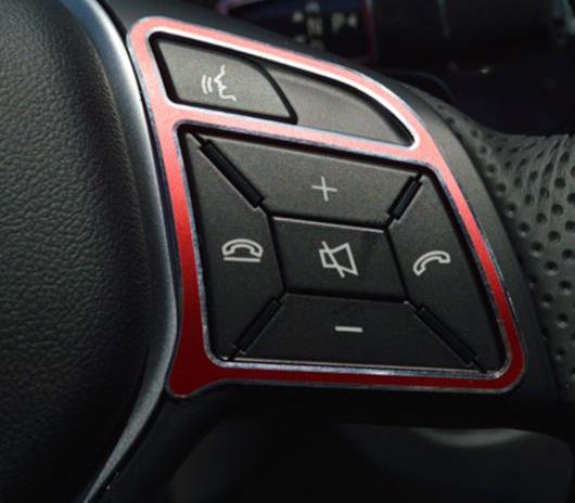 AL 車用外装パーツ 適用: メルセデスベンツ Eクラス W212 ステアリング ホイール キー ボタン フレーム トリム モールディング レッド・シルバー AL-DD-7598